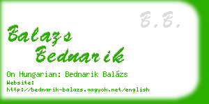balazs bednarik business card